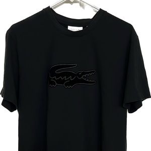 Lacoste mens regular fit felt crocodile crew neck t-shirt black size large 5